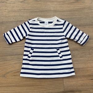 Old Navy Blue & White Striped Dress (0-3 months)